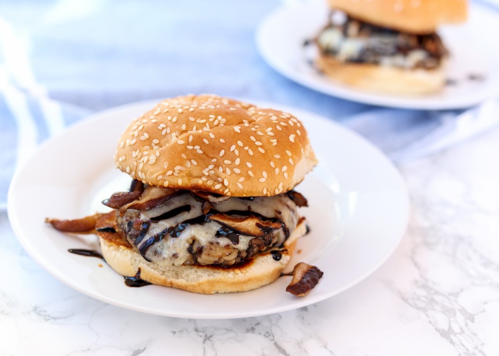 Turkey Veggie Mushroom Burgers with Goat Cheese and Sautéed Shiitakes  |  Lemon & Mocha