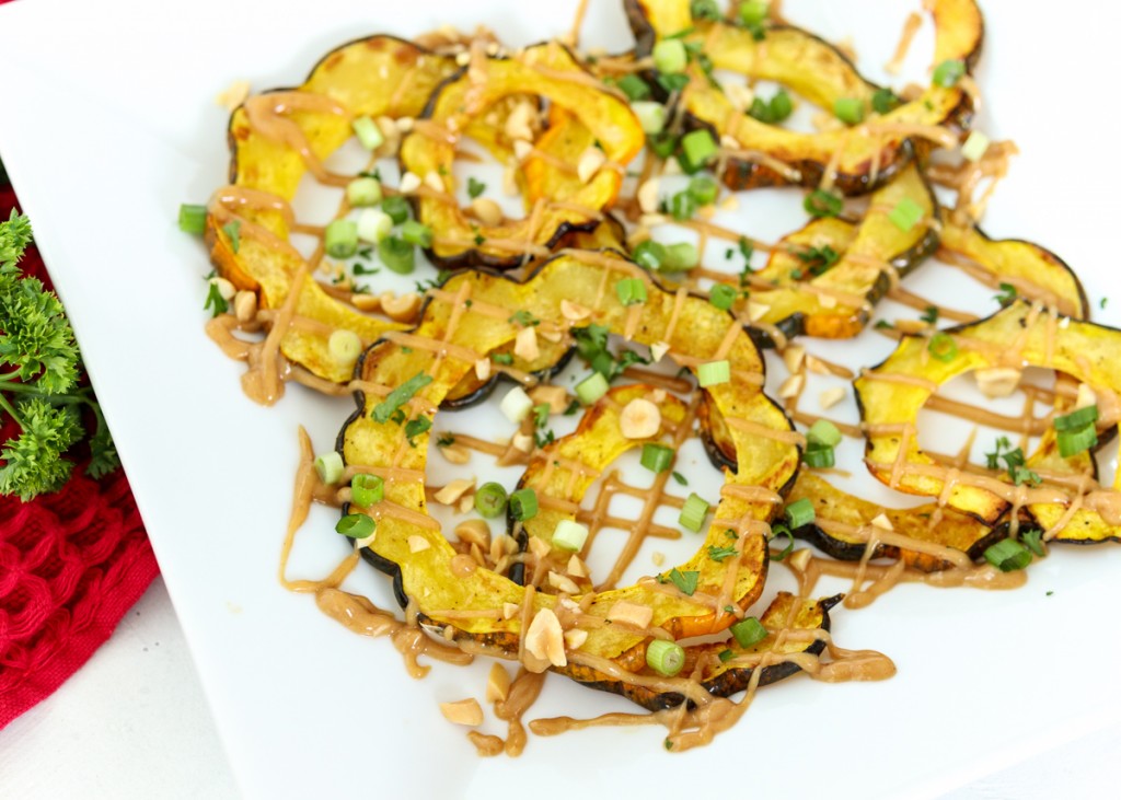 Roasted Acorn Squash with a Thai Peanut Sauce  |  Lemon & Mocha