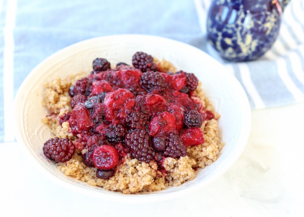 Breakfast Bulgur with Warm Berries  |  Lemon & Mocha