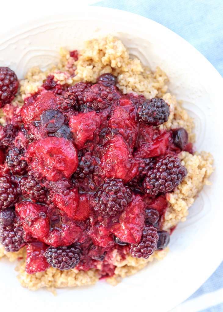 Breakfast Bulgur with Warm Berries  |  Lemon & Mocha