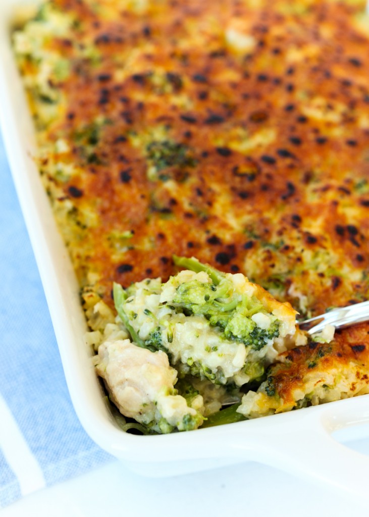 Skinny Chicken Broccoli Rice Casserole  |  Lemon & Mocha