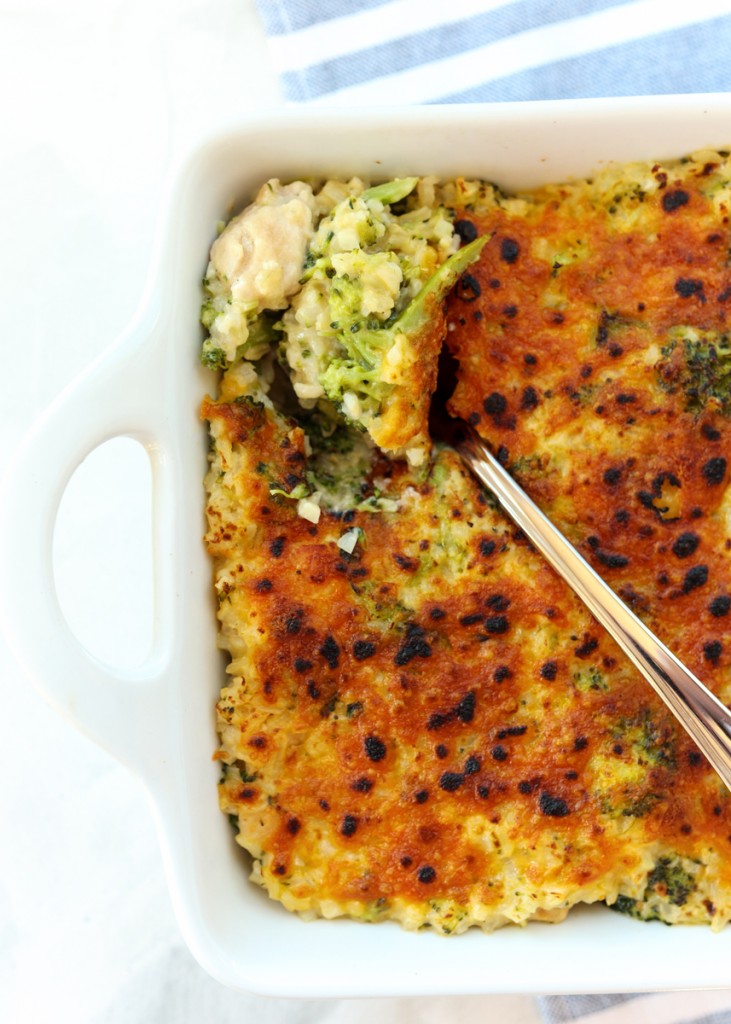 Skinny Chicken Broccoli Rice Casserole  |  Lemon & Mocha