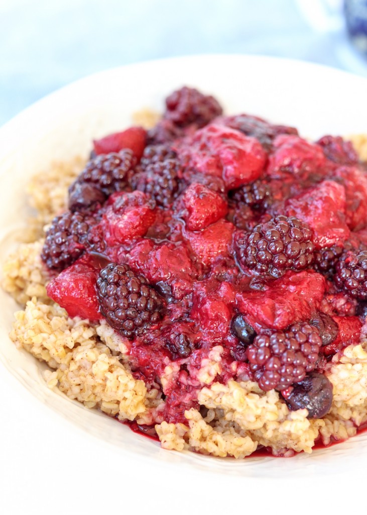 Breakfast Bulgur with Warm Berries  |  Lemon & Mocha