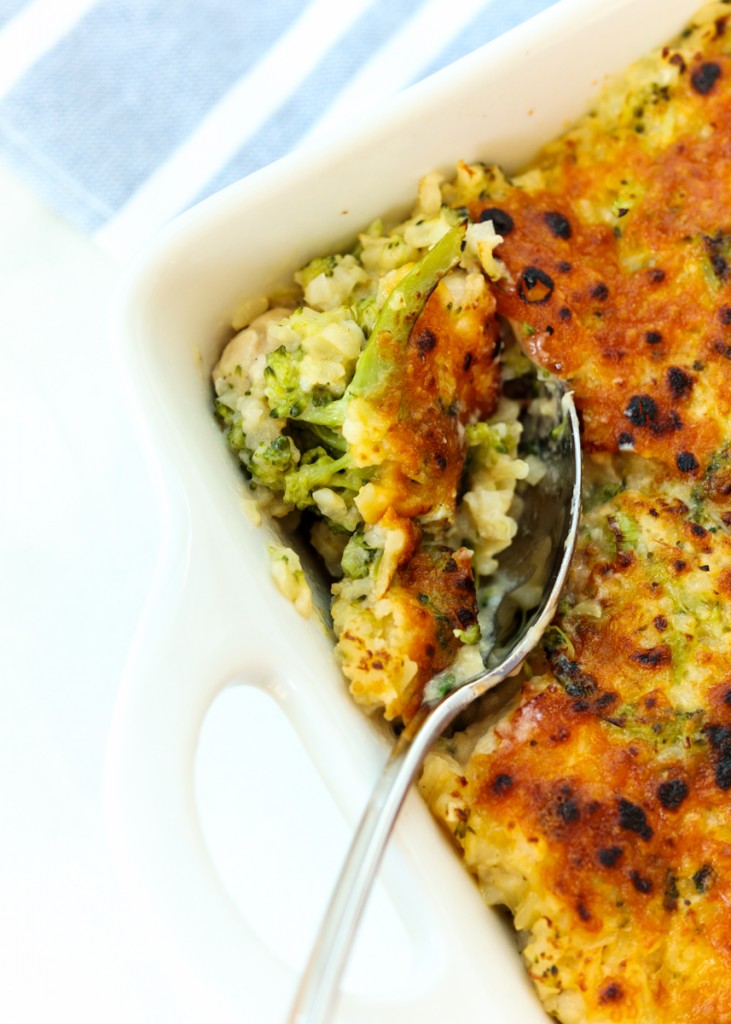 Skinny Chicken Broccoli Rice Casserole  |  Lemon & Mocha