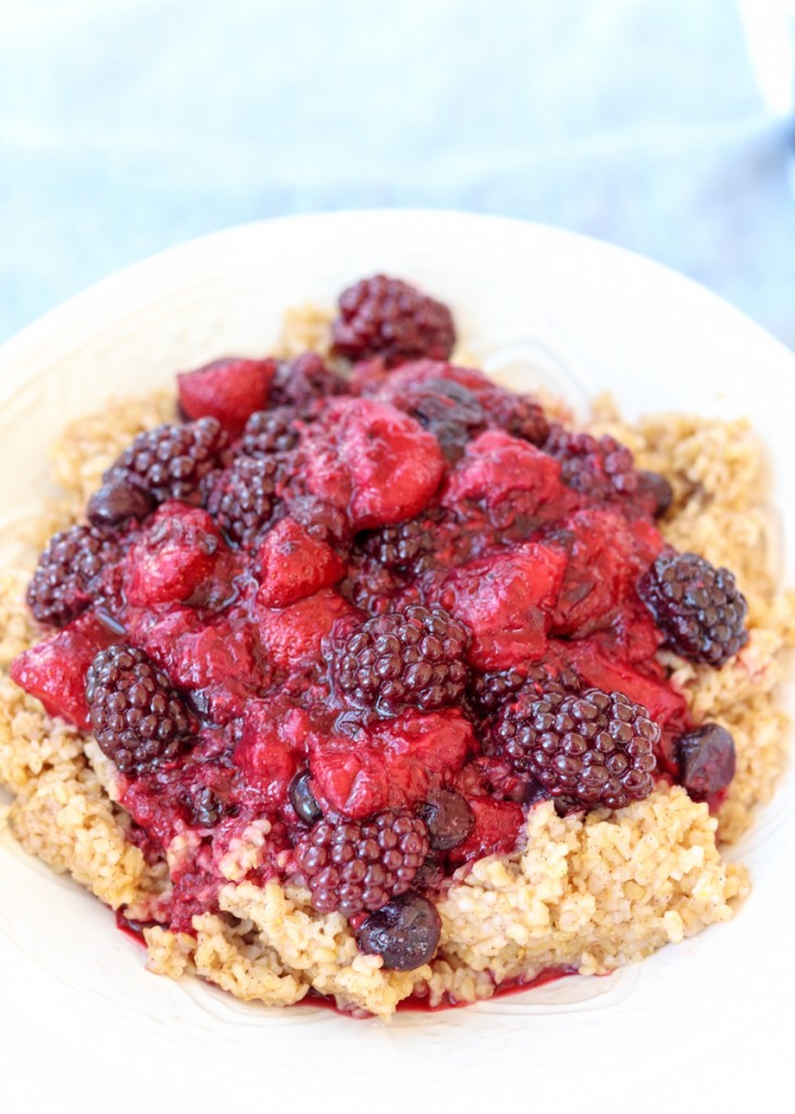 Breakfast Bulgur with Warm Berries  |  Lemon & Mocha