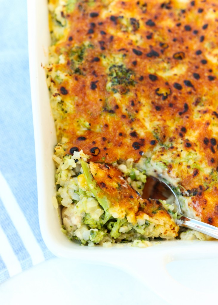 Skinny Chicken Broccoli Rice Casserole  |  Lemon & Mocha