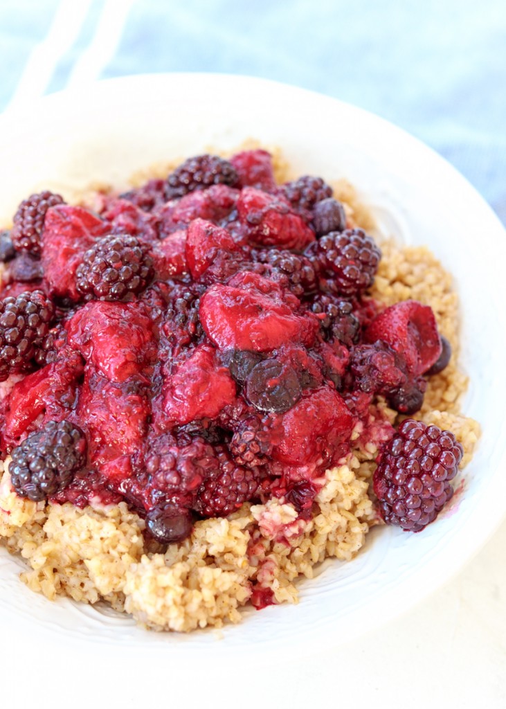 Breakfast Bulgur with Warm Berries  |  Lemon & Mocha