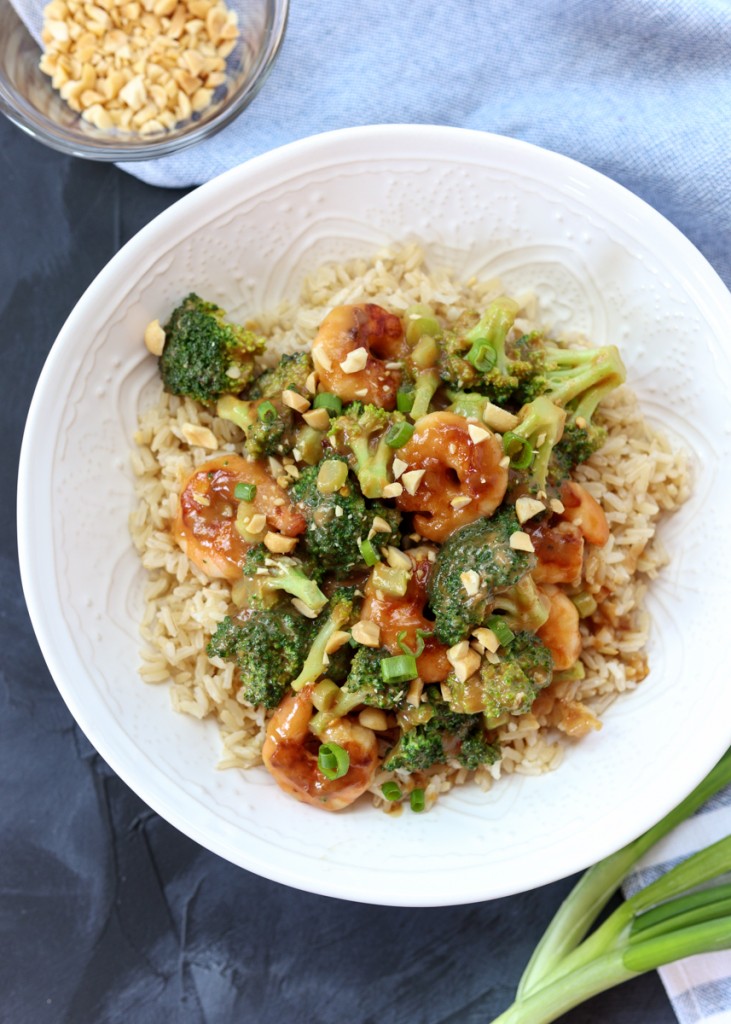 Thai Peanut Shrimp and Broccoli