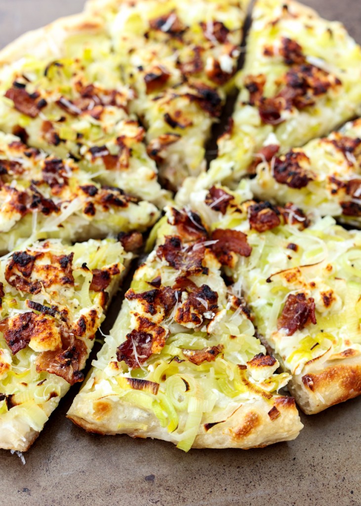 Bacon and Leek Brunch Pizza