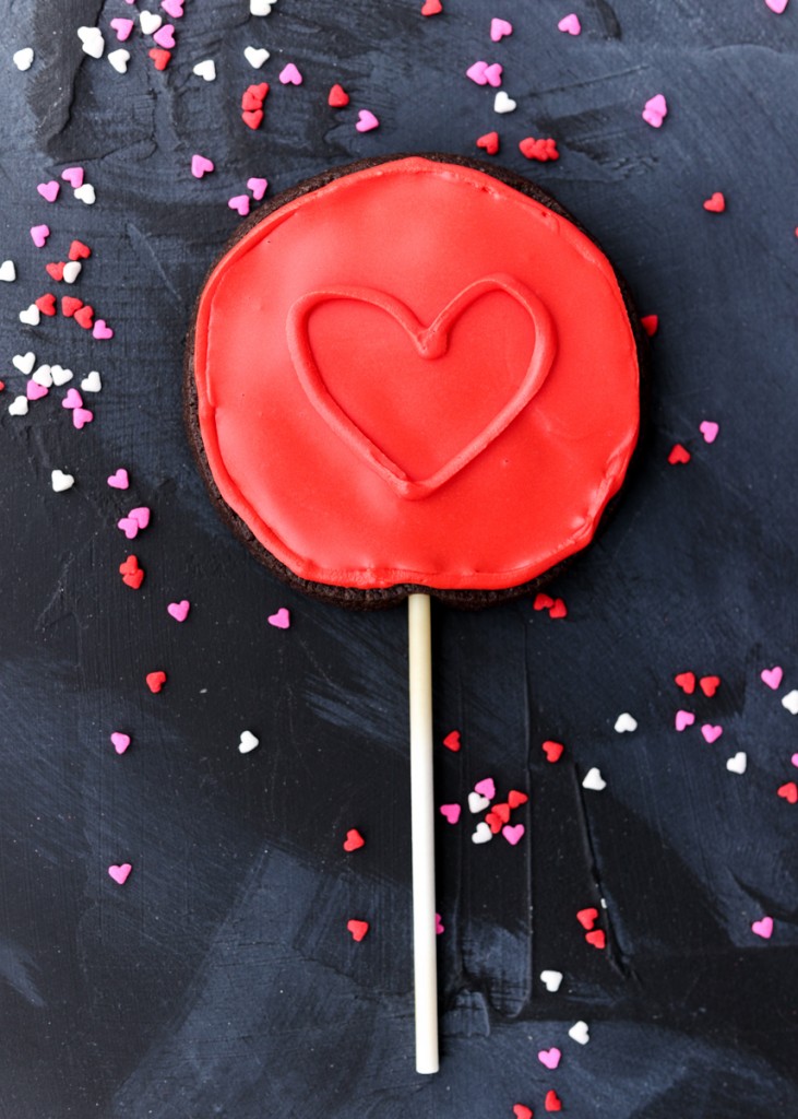 Chocolate Raspberry Heart Cookie Pops  |  Lemon & Mocha