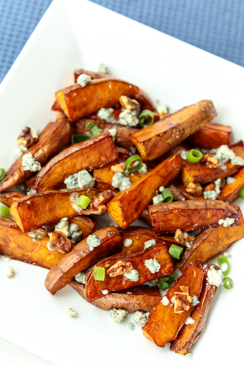 Balsamic Roasted Sweet Potatoes with Gorgonzola and Walnuts  |  Lemon & Mocha