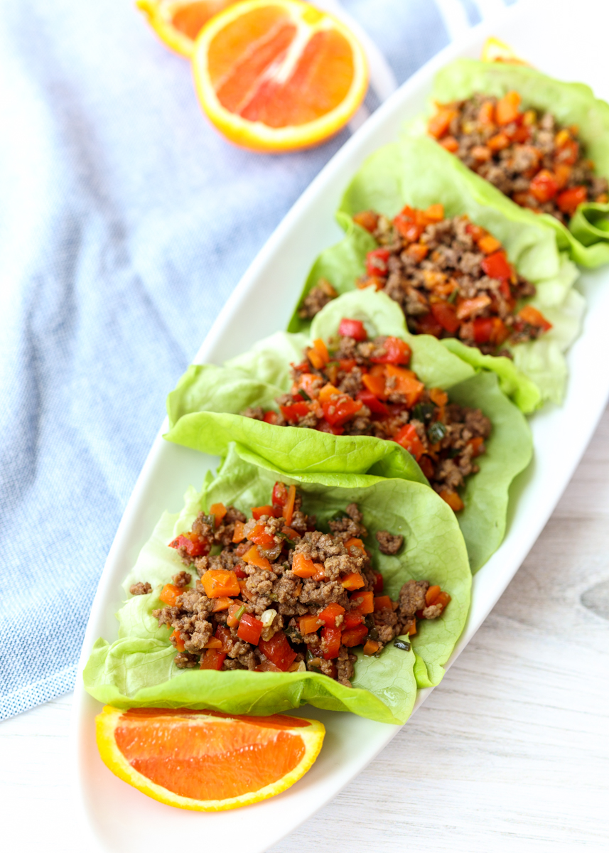 Asian Beef Lettuce Wraps  |  Lemon & Mocha