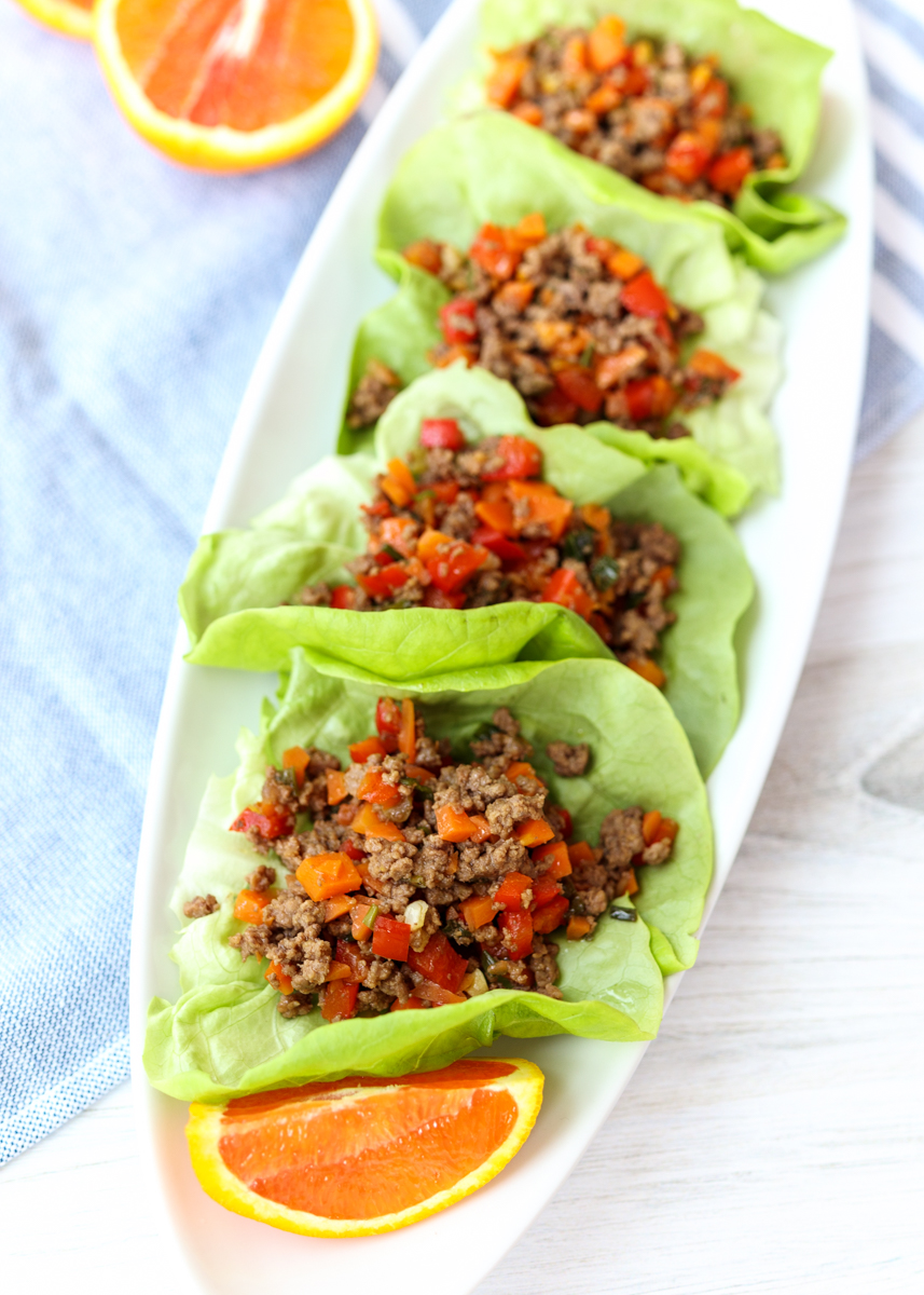 Asian Beef Lettuce Wraps  |  Lemon & Mocha