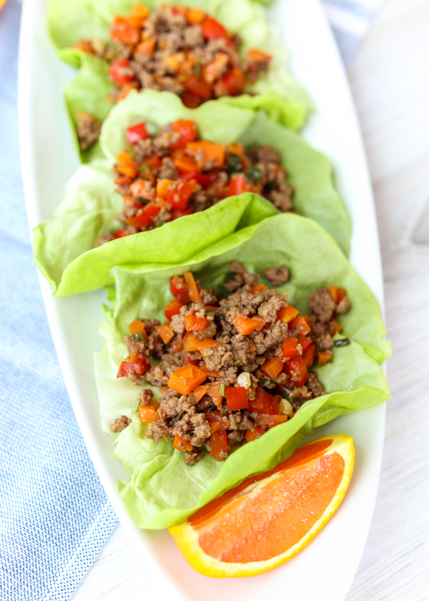 Asian Beef Lettuce Wraps  |  Lemon & Mocha