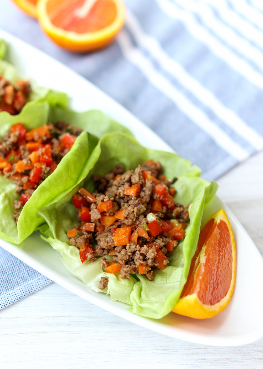 Asian Beef Lettuce Wraps  |  Lemon & Mocha