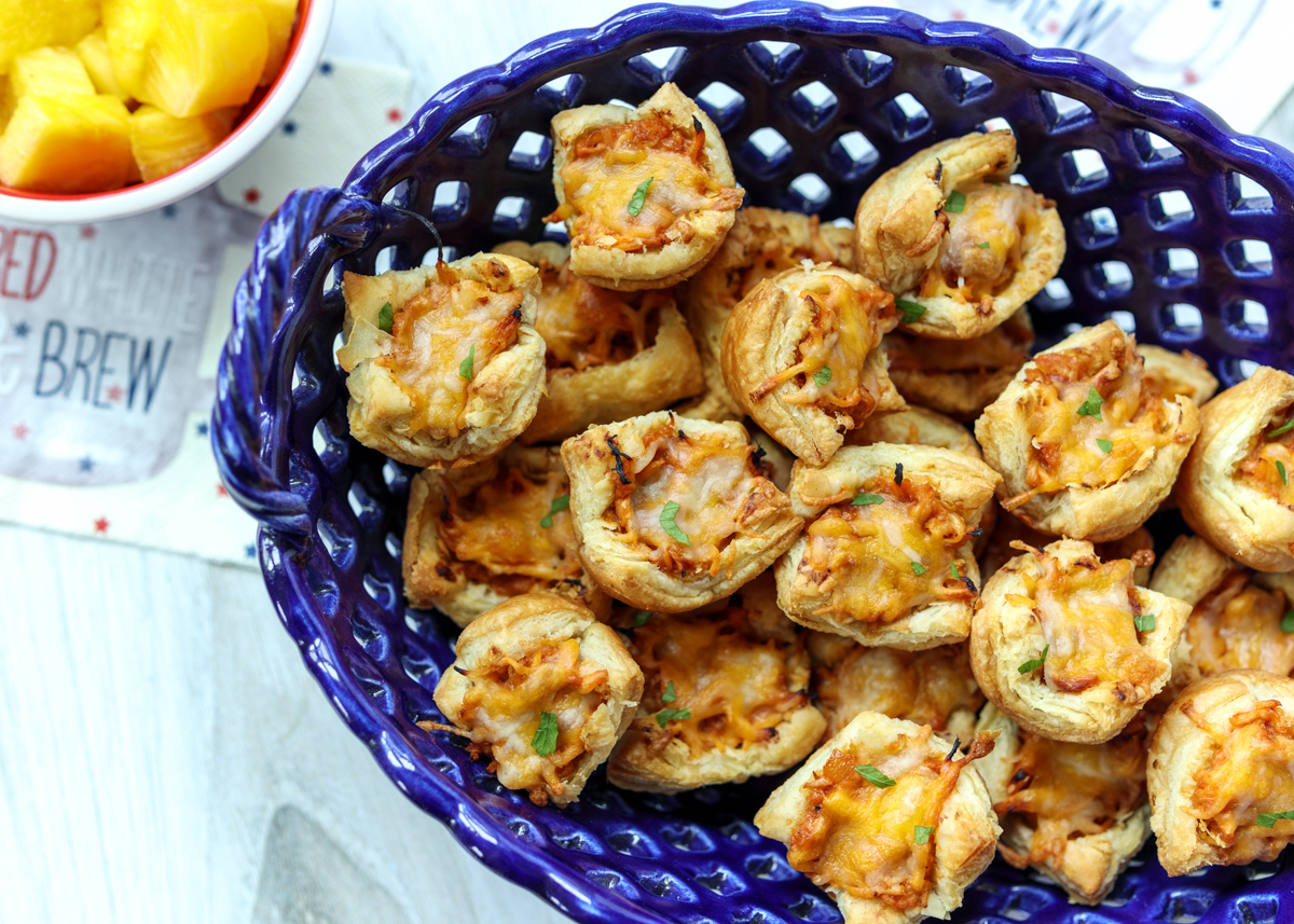 Cheesy Barbecue Chicken Puff Pastry Bites  |  Lemon & Mocha