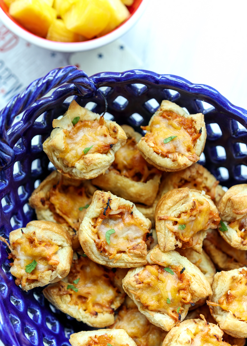 Cheesy Barbecue Chicken Puff Pastry Bites  |  Lemon & Mocha