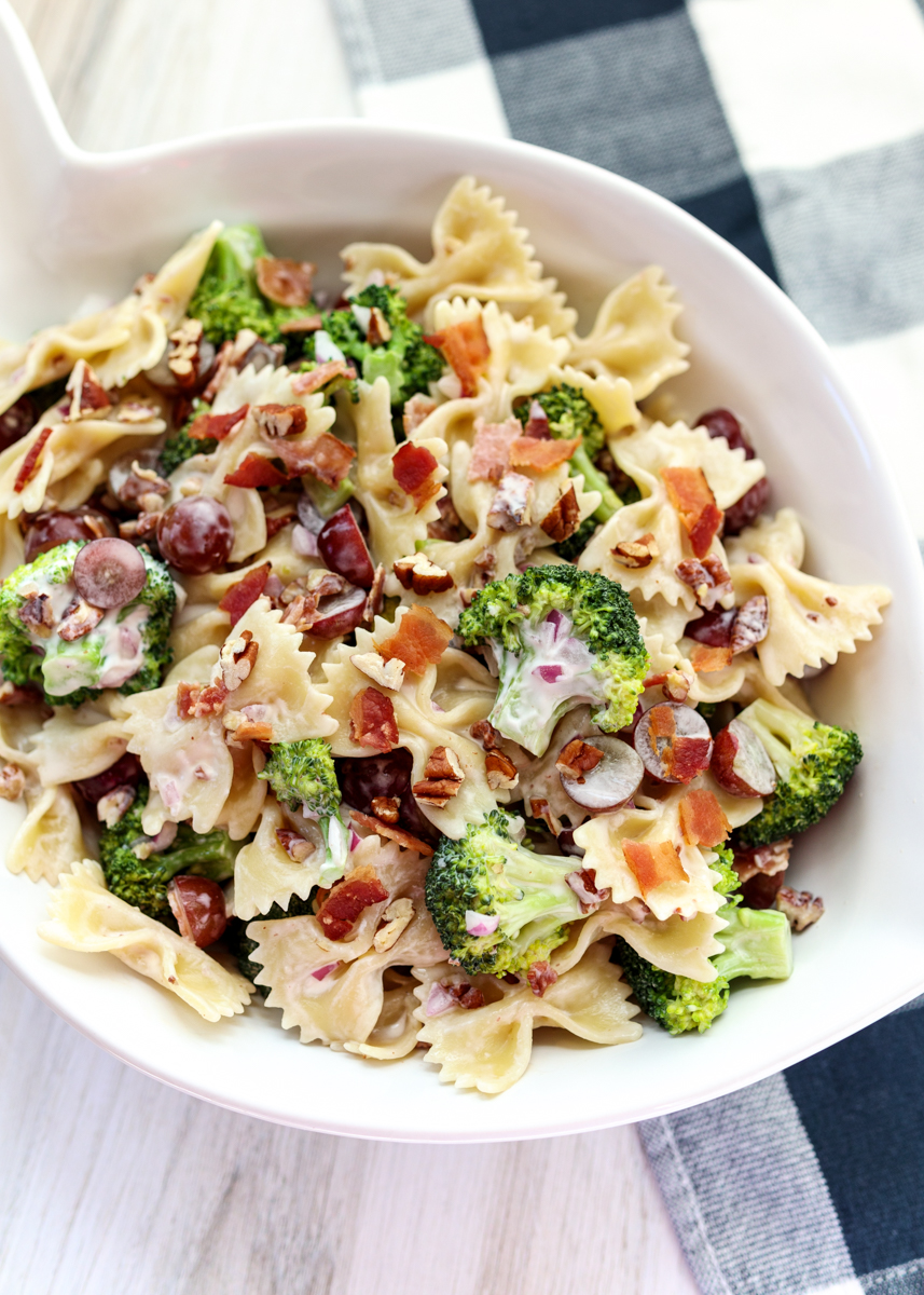 Broccoli, Grape and Pecan Pasta Salad  |  Lemon & Mocha