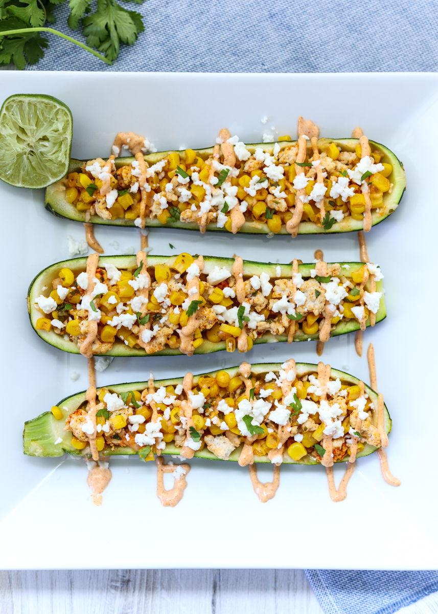 Elote Stuffed Zucchini