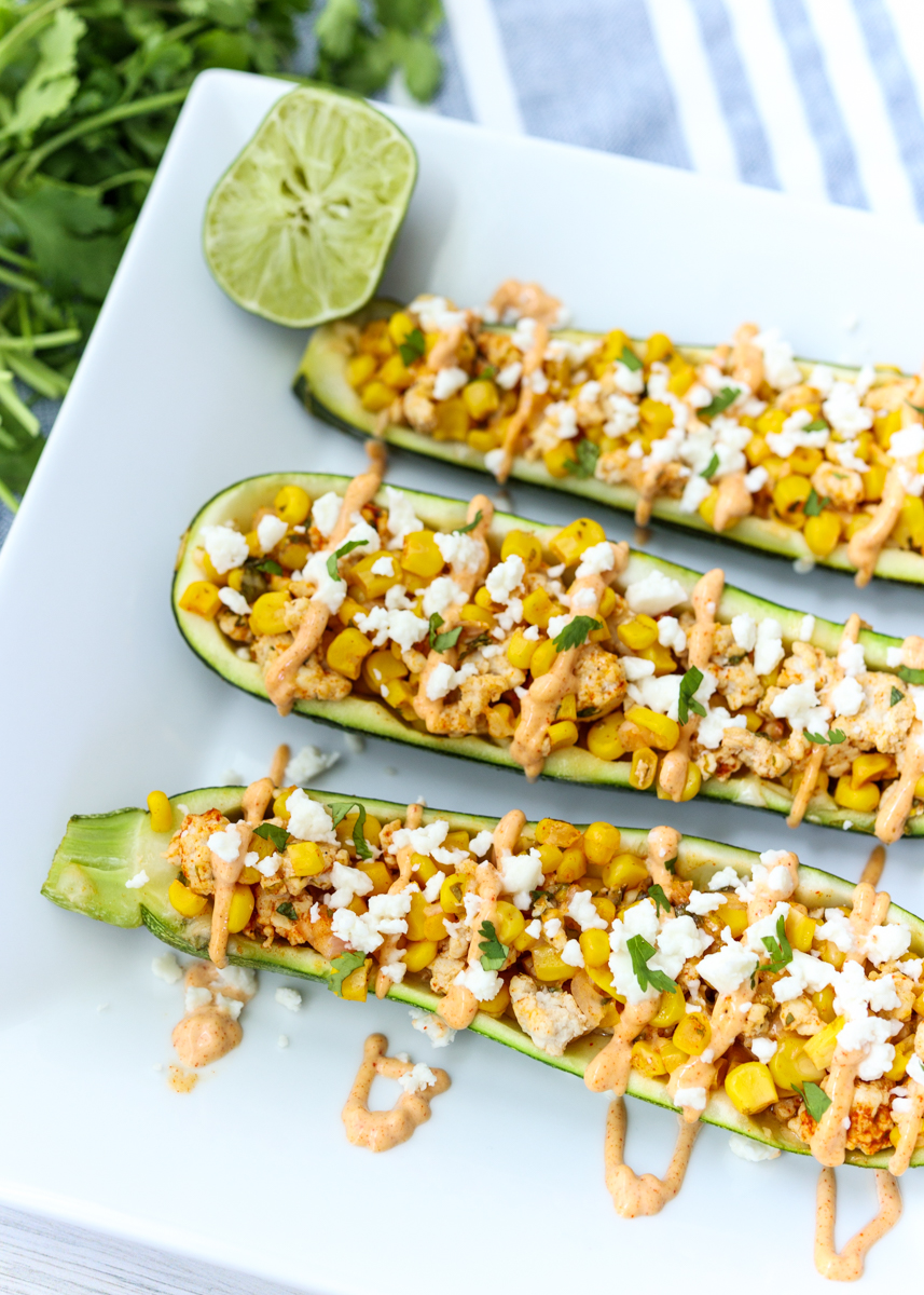 Elote Stuffed Zucchini  |  Lemon & Mocha