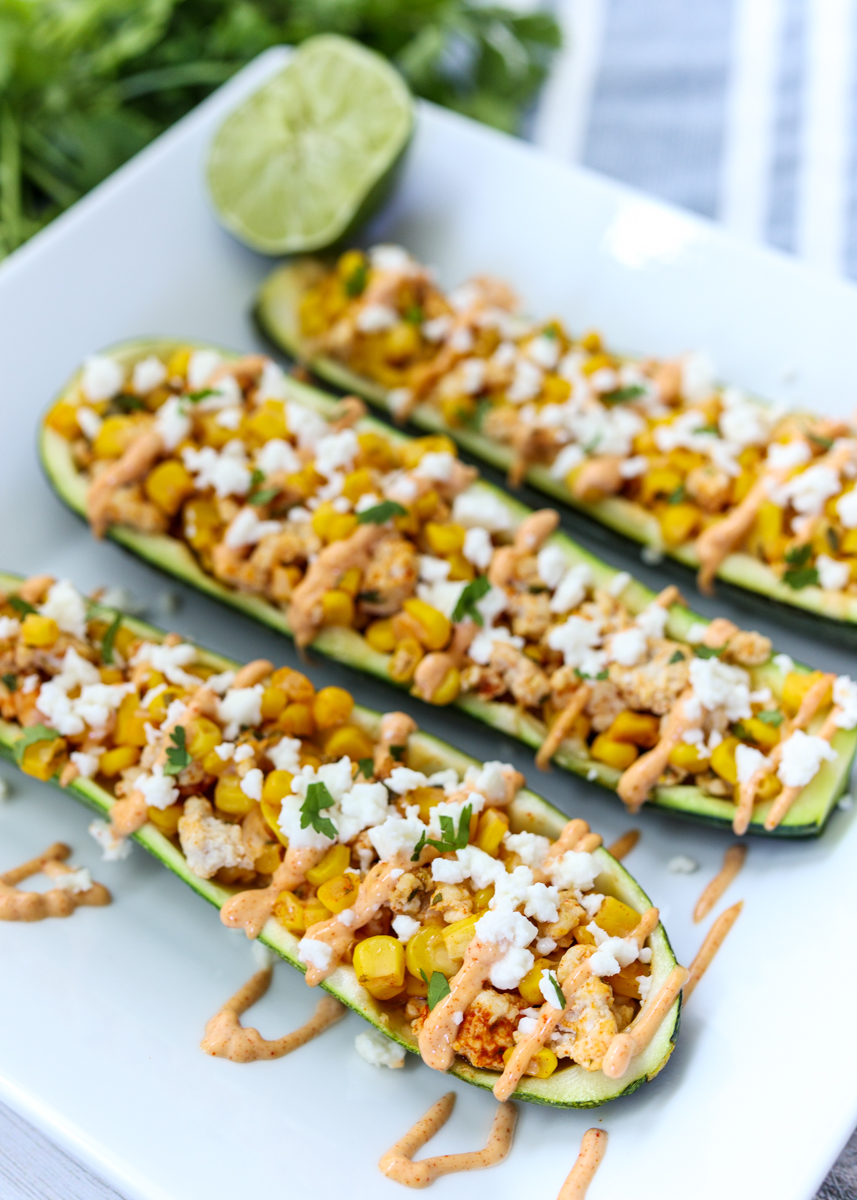 Elote Stuffed Zucchini  |  Lemon & Mocha