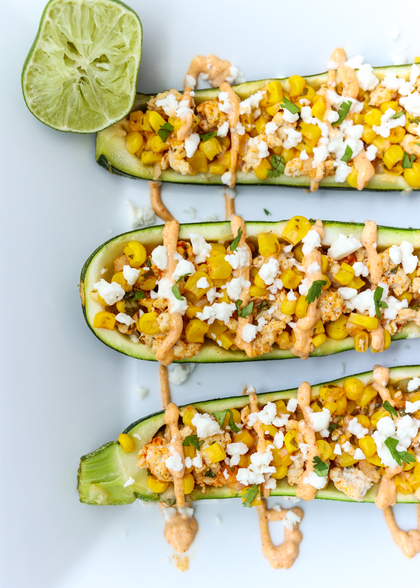 Elote Stuffed Zucchini  |  Lemon & Mocha