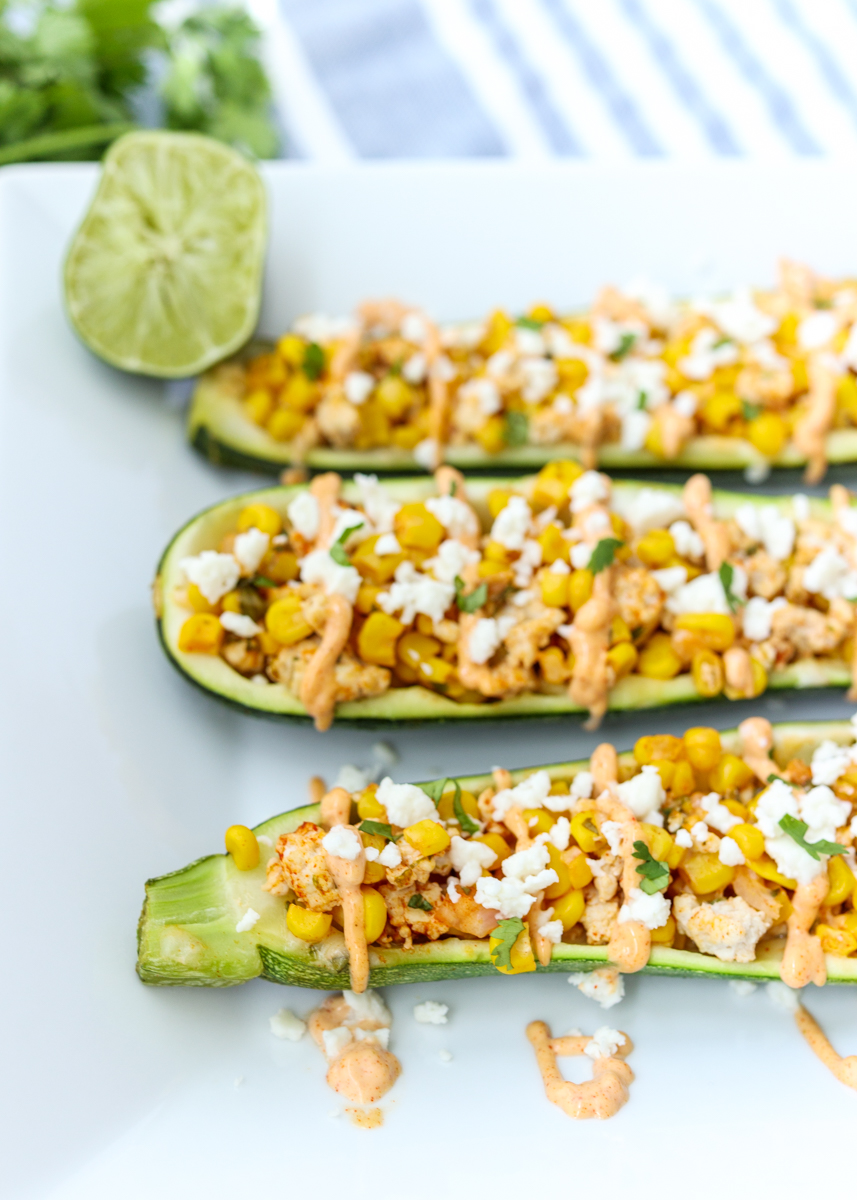 Elote Stuffed Zucchini  |  Lemon & Mocha