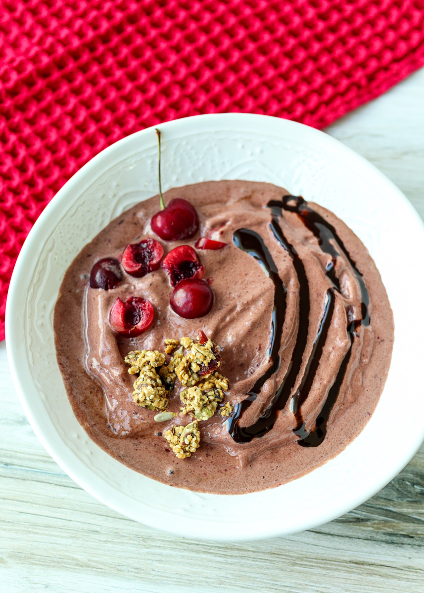 Chocolate Cherry Smoothie Bowl  |  Lemon & Mocha