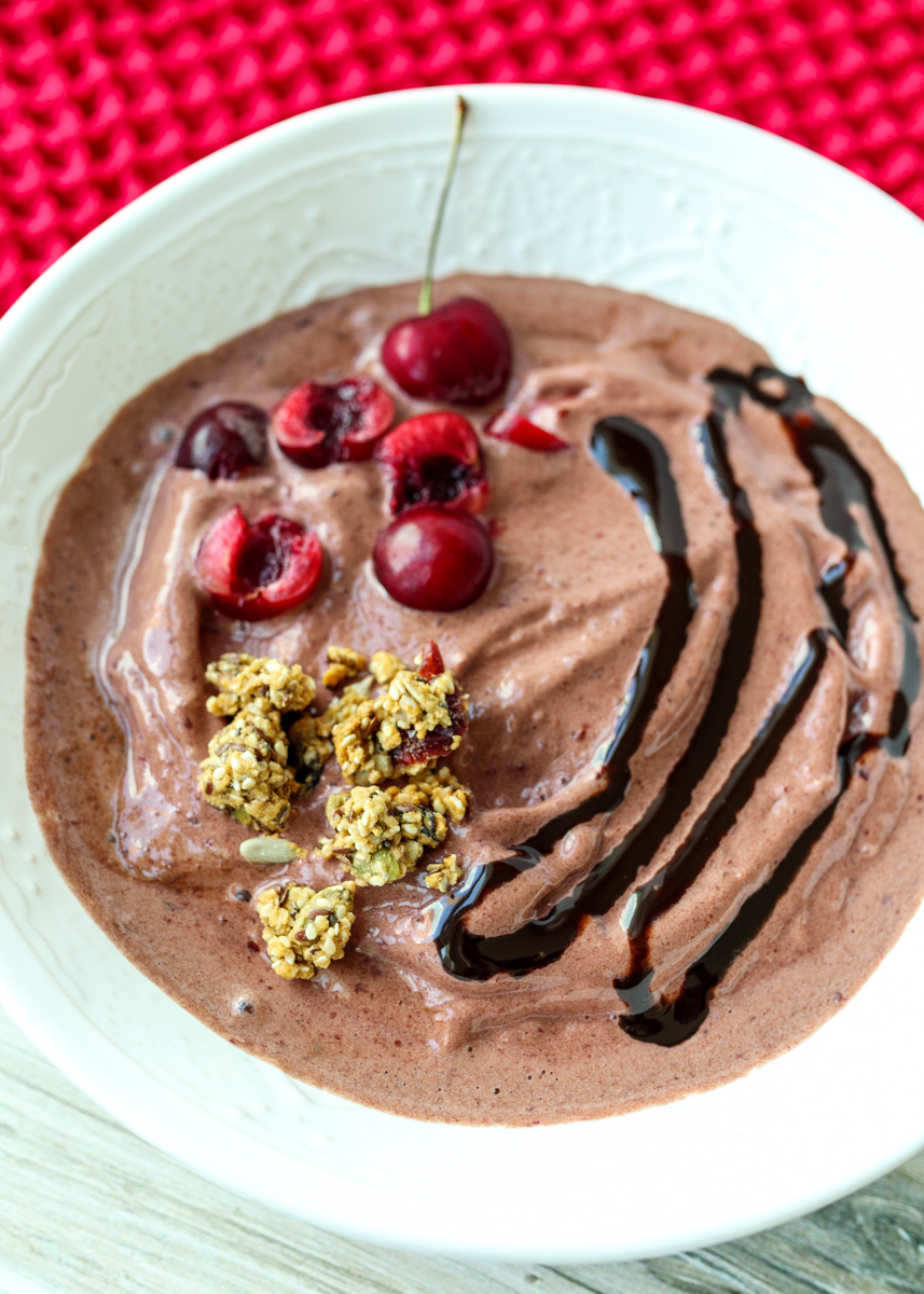 Chocolate Cherry Smoothie Bowl  |  Lemon & Mocha