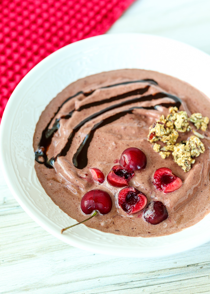 Chocolate Cherry Smoothie Bowl  |  Lemon & Mocha