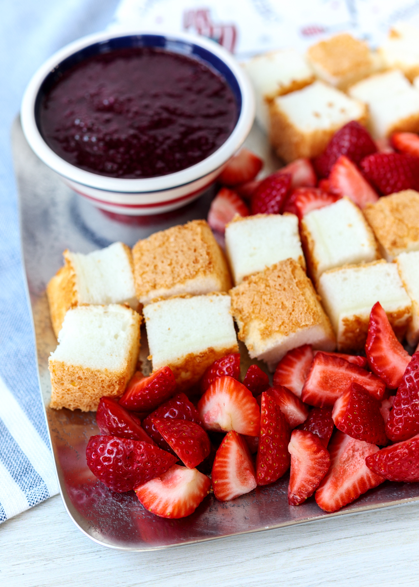 Red, White and Blue Angel Food Cake Platter