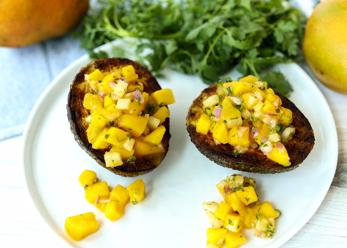 Grilled Avocado Stuffed with Mango Salsa  |  Lemon & Mocha