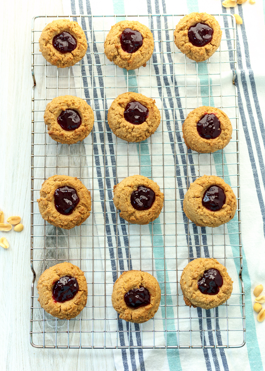 Peanut Butter and Jelly Thumbprint Cookies  |  Lemon & Mocha