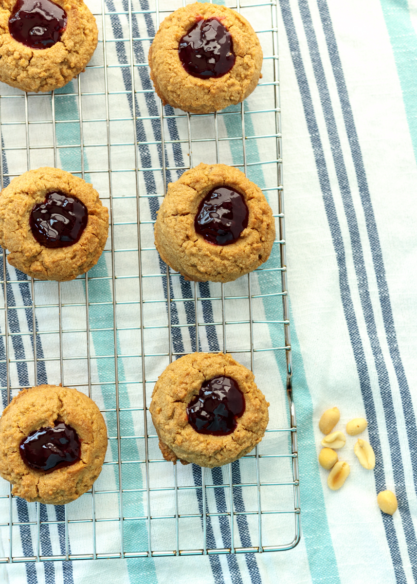 Peanut Butter and Jelly Thumbprint Cookies  |  Lemon & Mocha