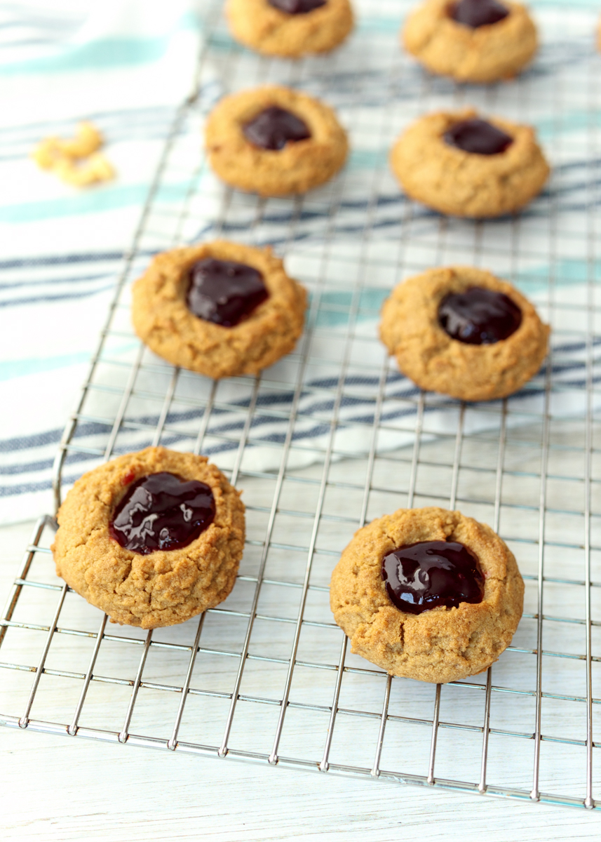 Peanut Butter and Jelly Thumbprint Cookies  |  Lemon & Mocha