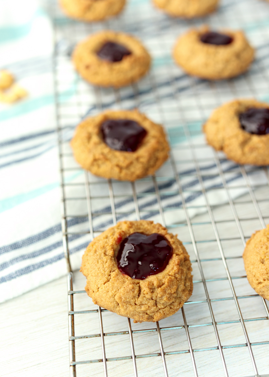 Peanut Butter and Jelly Thumbprint Cookies  |  Lemon & Mocha