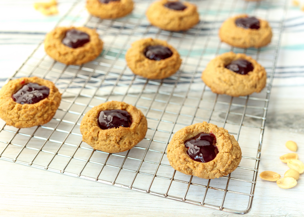 Peanut Butter and Jelly Thumbprint Cookies  |  Lemon & Mocha