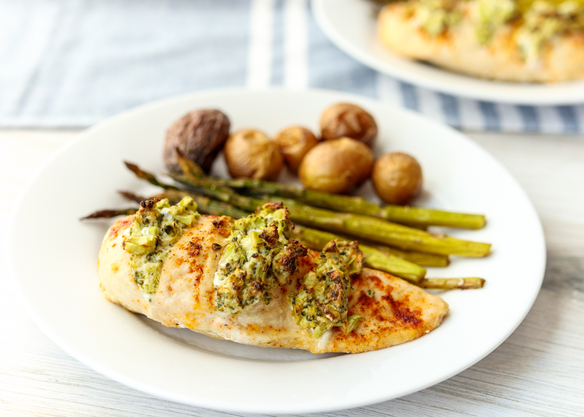 Cheesy Broccoli Stuffed Chicken  |  Lemon & Mocha