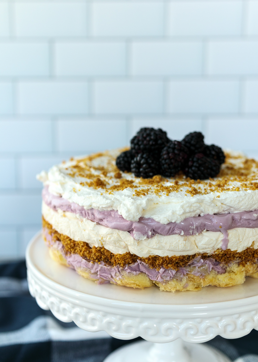 Black Raspberry and Lemon Cream Pie Ice Cream Cake  |  Lemon & Mocha