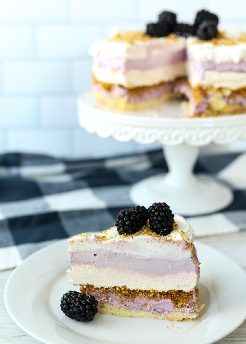 Black Raspberry and Lemon Cream Pie Ice Cream Cake  |  Lemon & Mocha