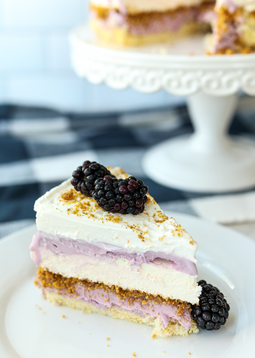 Black Raspberry and Lemon Cream Pie Ice Cream Cake  |  Lemon & Mocha