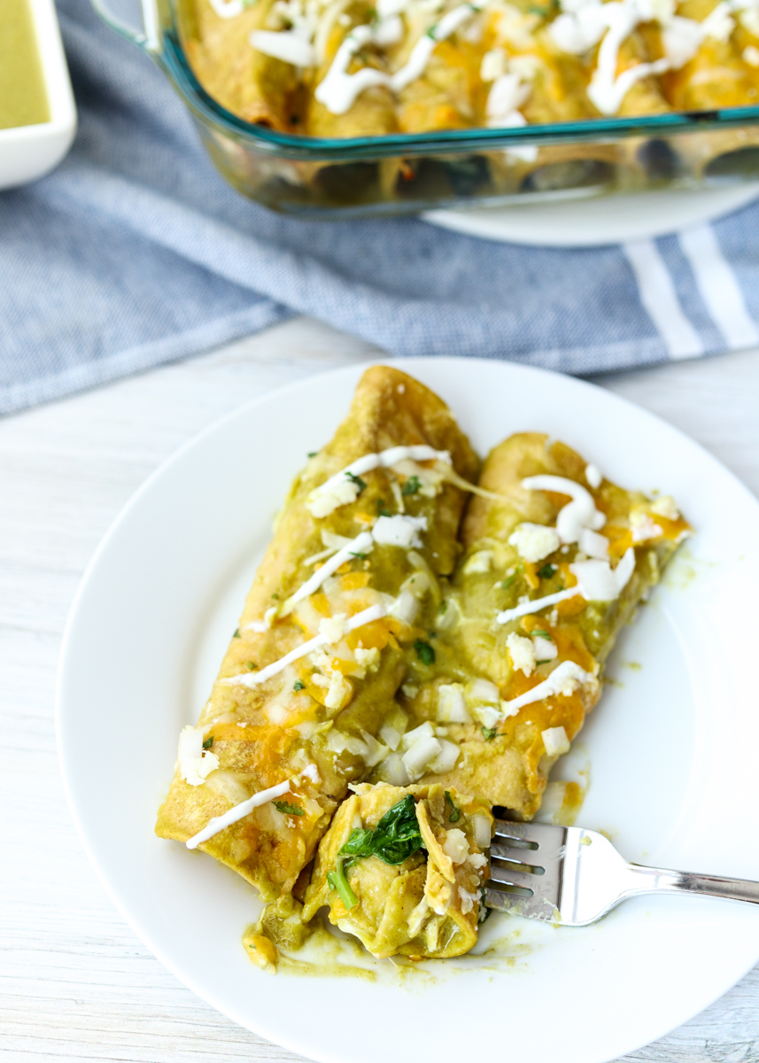 Chicken and Spinach Enchiladas Verde  |  Lemon & Mocha