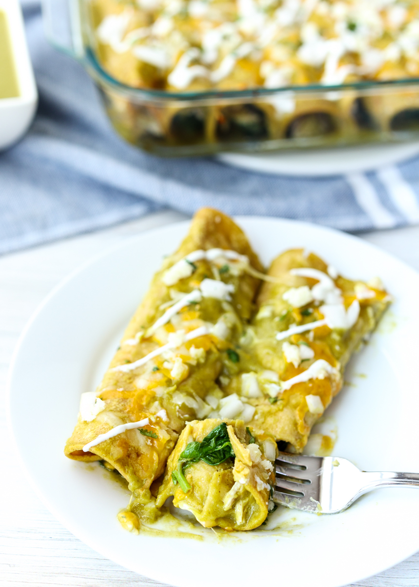 Chicken and Spinach Enchiladas Verde