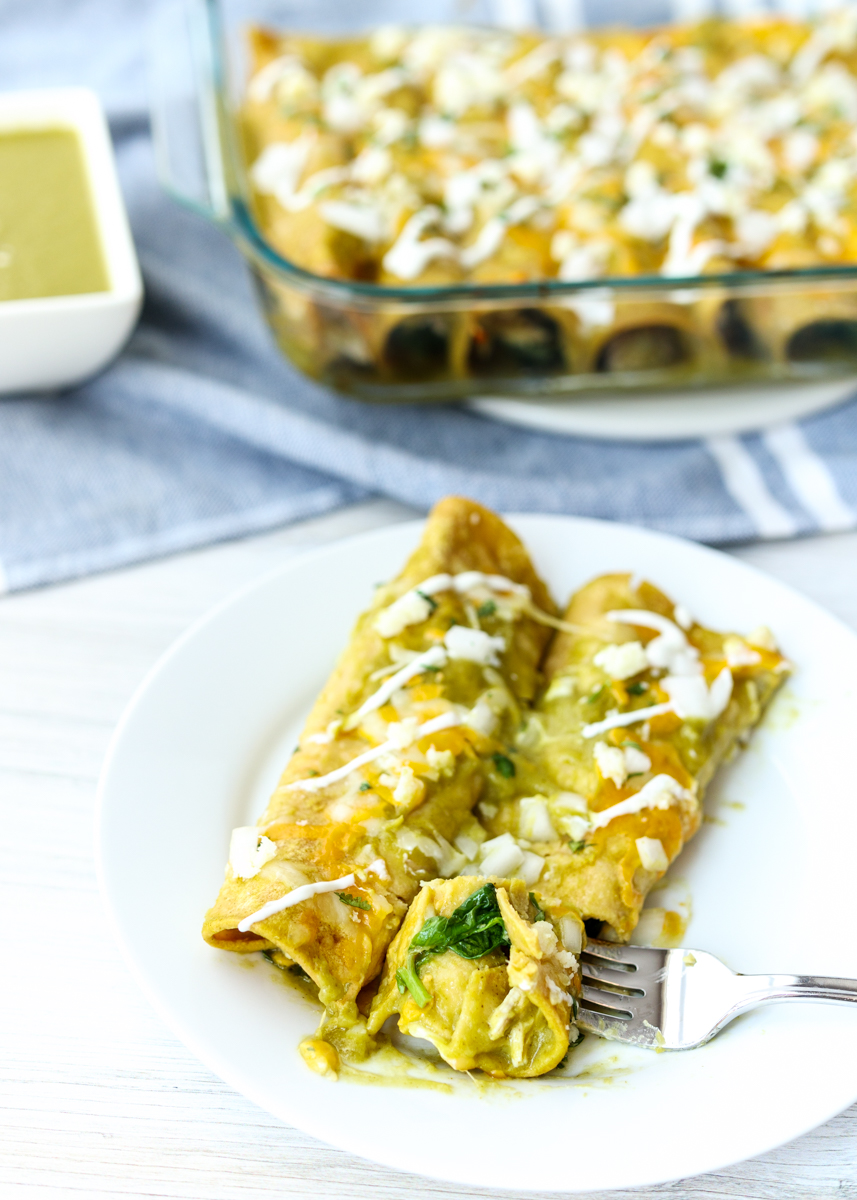 Chicken and Spinach Enchiladas Verde  |  Lemon & Mocha