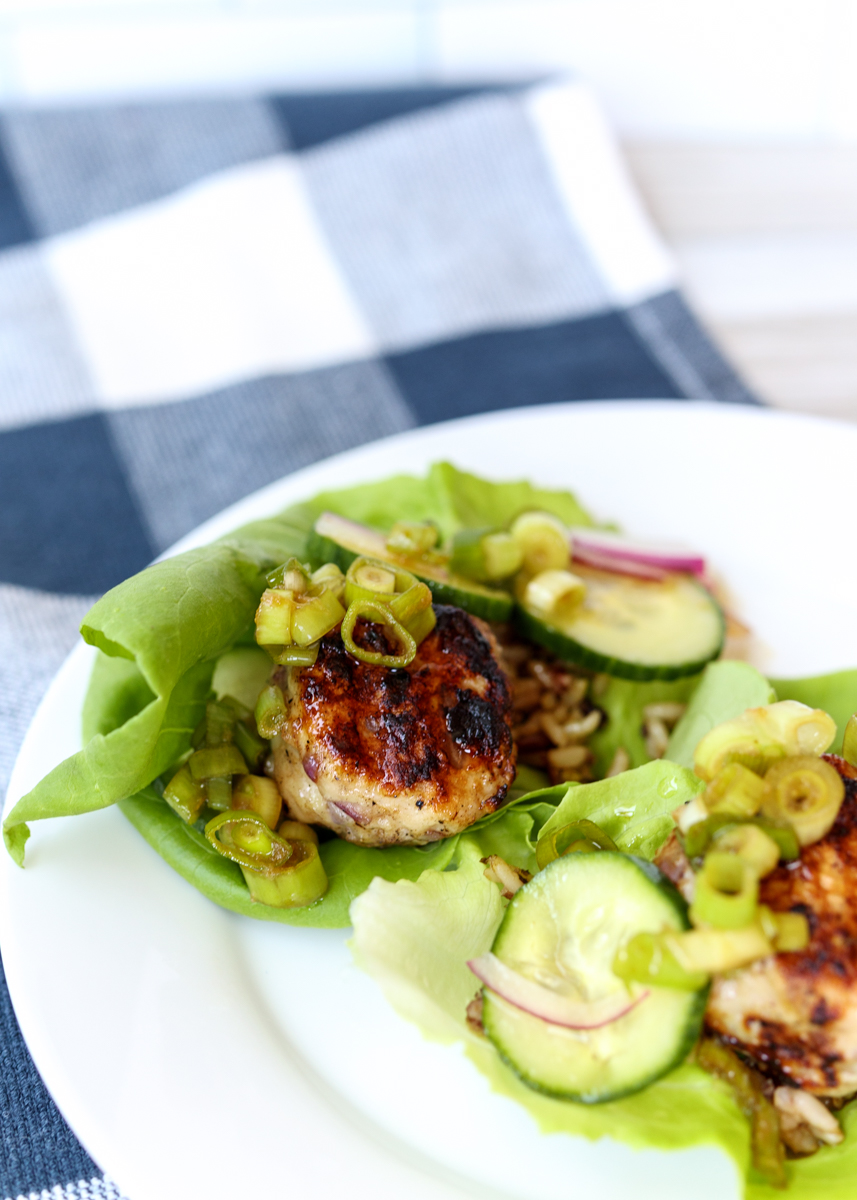 Asian Chicken Meatball Lettuce Wraps  |  Lemon & Mocha