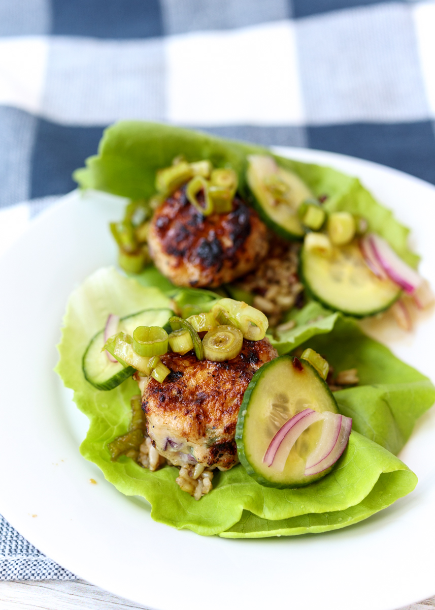 Asian Chicken Meatball Lettuce Wraps  |  Lemon & Mocha