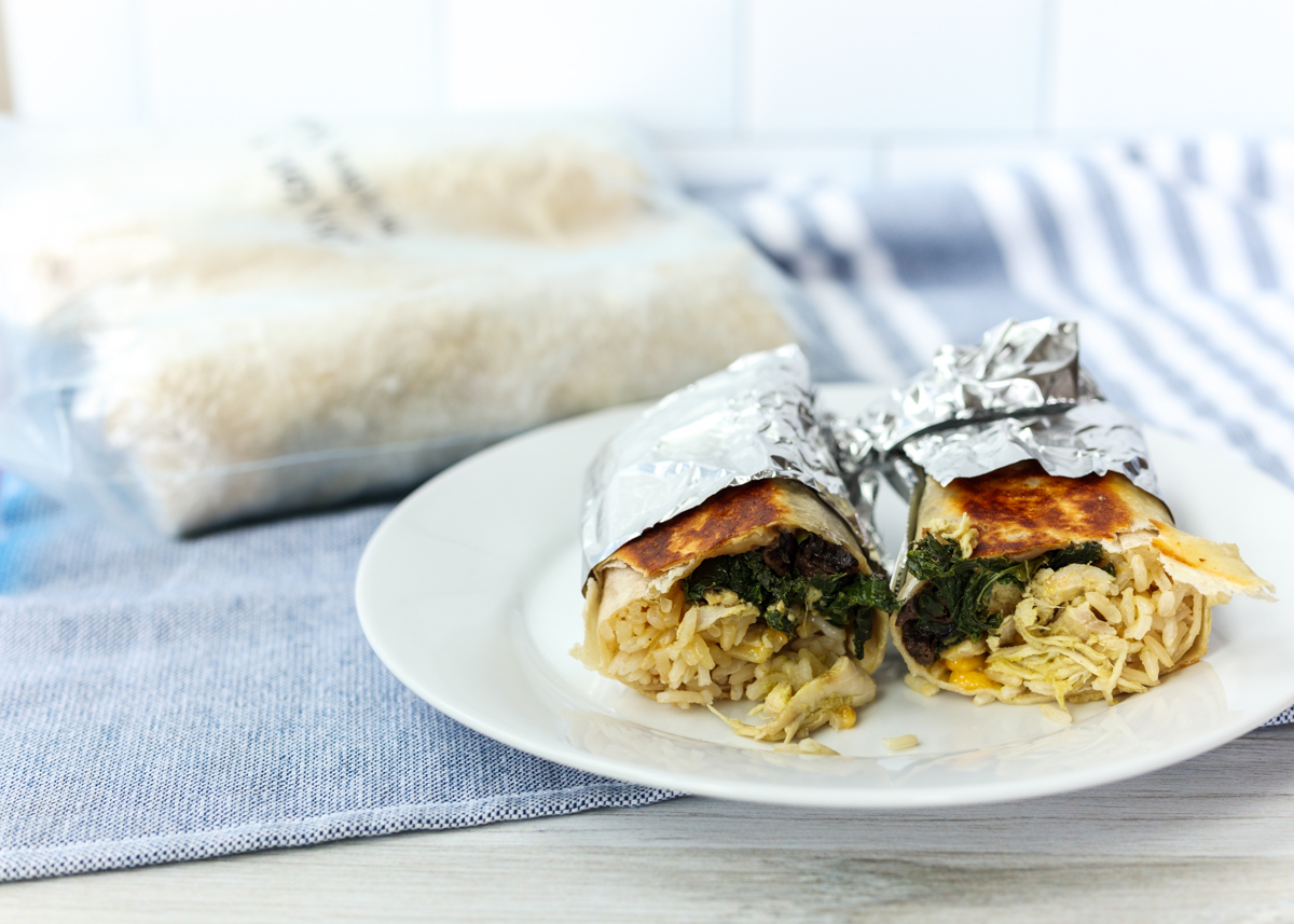Freezer Burritos: Chicken Verde, Mushroom, Kale and Brown Rice Burritos  |  Lemon & Mocha