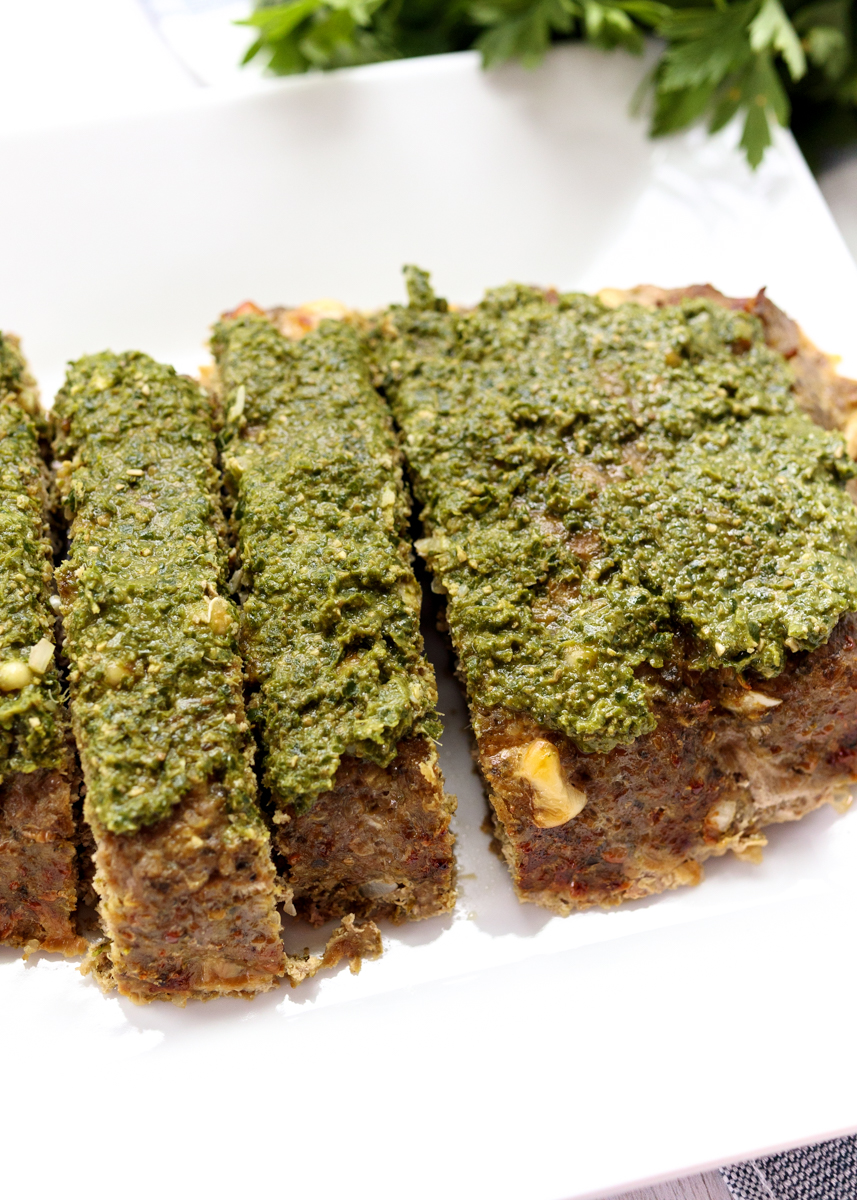 Pesto and Provolone Turkey Meatloaf  |  Lemon & Mocha