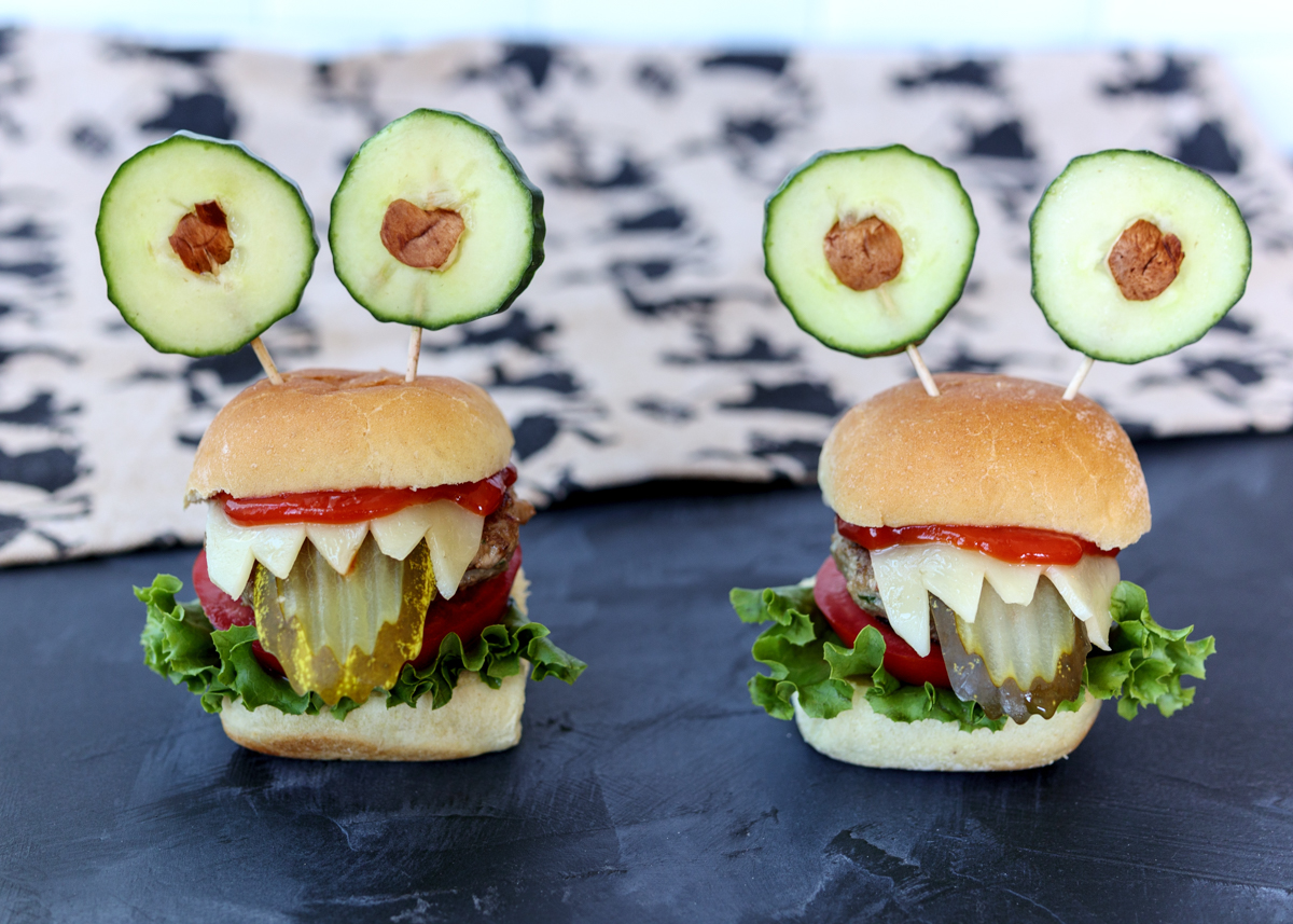 Halloween Monster Turkey Burger Sliders  |  Lemon & Mocha