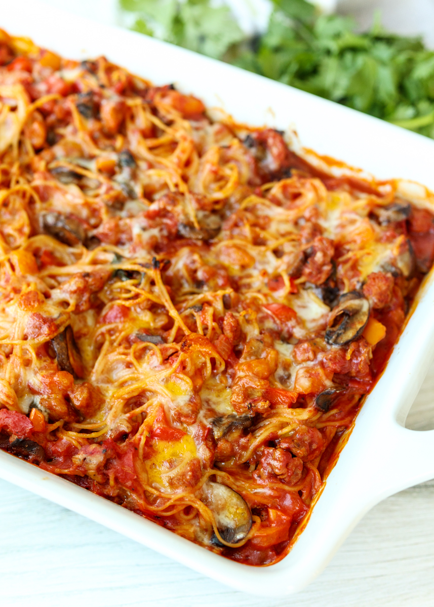 Baked spaghetti with sausage sale